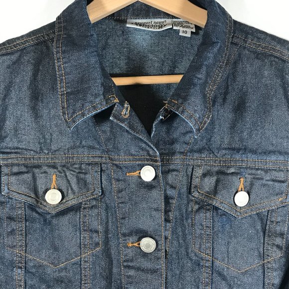 Newport News Jeanology Collection Girl's 10 Blue Button Up Denim Jean Jacket - Picture 8 of 12